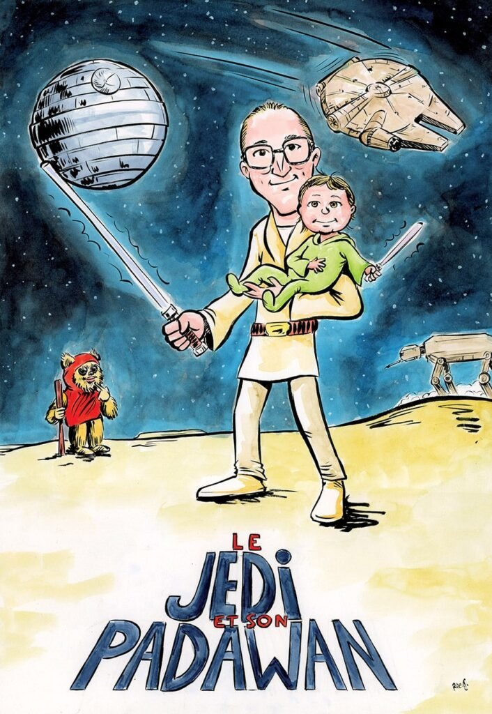 Caricature personnalisée sur le thème de Star Wars pour un neveu