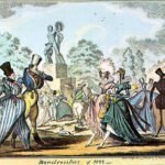 Monstrosities of 1822. A print mocking the latest fashion trends.