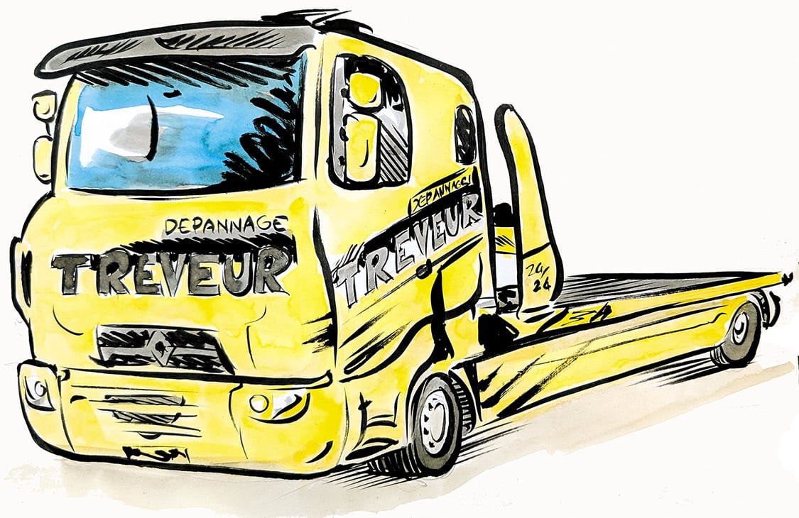 Caricatura di un carro attrezzi