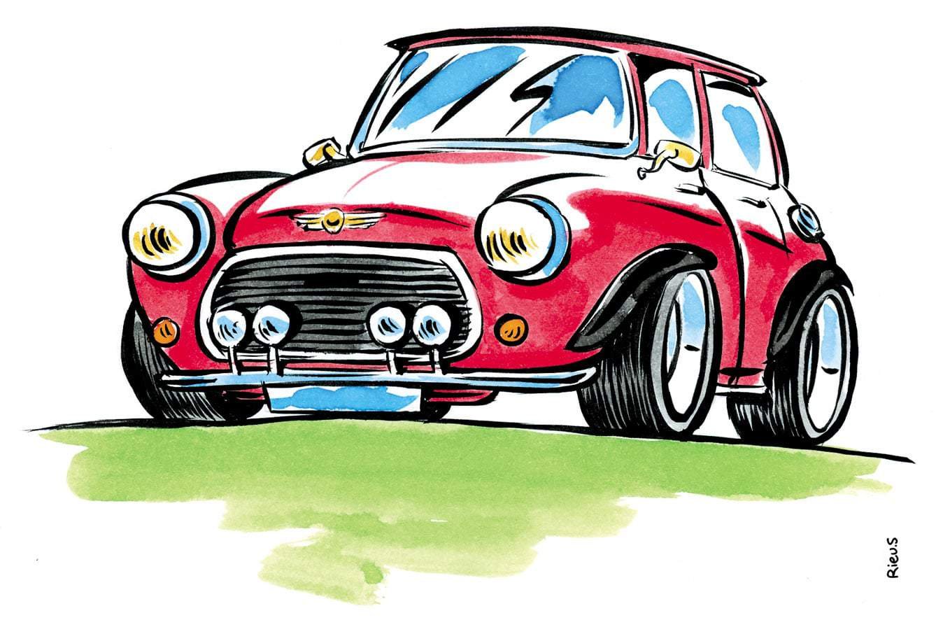 Caricatura di una Mini Cooper