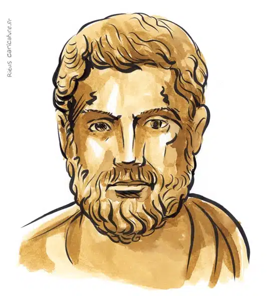 Ritratto ad acquerello seppia di Clisthène — Père de la démocratie — ~570–508 av. J.-C. · Sébastien Rieu
