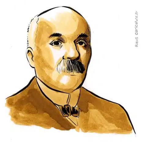 Ritratto ad acquerello seppia di Georges Clemenceau — Homme d'État — 1841–1929 · Sébastien Rieu