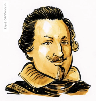 Ritratto ad acquerello seppia di Ferdinando II — Imperatore del Sacro Romano Impero — 1578–1637 · Sébastien Rieu