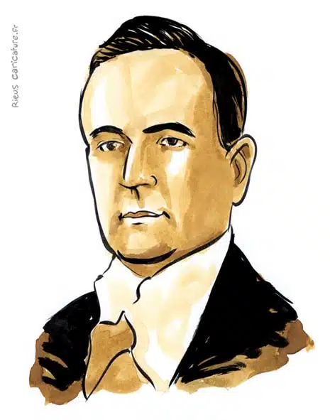 Ritratto ad acquerello seppia di Getúlio Vargas — Président — 1882–1954 · Sébastien Rieu