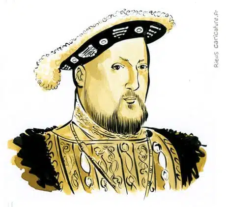 Ritratto ad acquerello seppia di Enrico VIII d'Inghilterra — Roi — 1491–1547 · Sébastien Rieu
