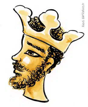 Ritratto ad acquerello seppia di Mansa Musa — Imperatore del Mali — ~1280–1337 · Sébastien Rieu