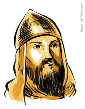 Ritratto ad acquerello seppia di El Cid — Cavaliere castigliano — 1043–1099 · Sébastien Rieu