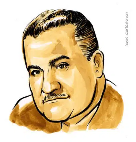 Ritratto ad acquerello seppia di Gamal Abdel Nasser — Président — 1918–1970 · Sébastien Rieu