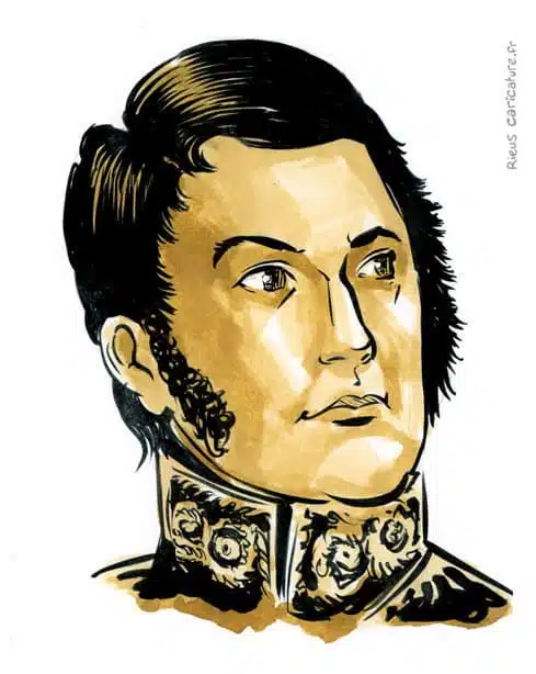 Ritratto ad acquerello seppia di José de San Martín — Libérateur d'Argentine — 1778–1850 · Sébastien Rieu