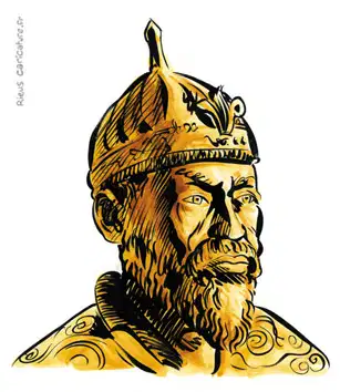 Ritratto ad acquerello seppia di Tamerlano — Conquistatore turco-mongolo — 1336–1405 · Sébastien Rieu