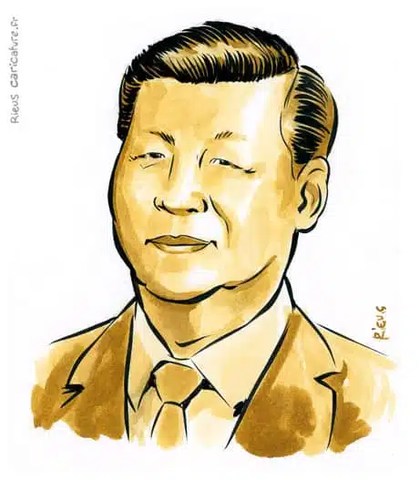 Ritratto ad acquerello seppia di Xi Jinping — Président — 1953– · Sébastien Rieu