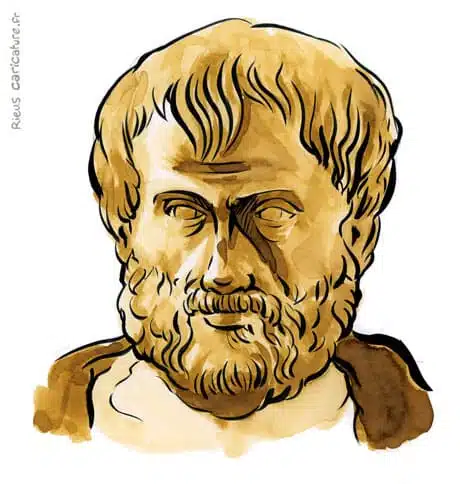 Ritratto ad acquerello seppia di Aristote — Philosophe — 384–322 av. J.-C. · Sébastien Rieu
