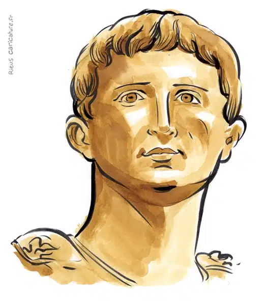 Ritratto ad acquerello seppia di Auguste — Premier Empereur — 63 av.–14 ap. · Sébastien Rieu