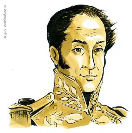 Ritratto ad acquerello seppia di Simón Bolívar — Libérateur du Venezuela — 1783–1830 · Sébastien Rieu
