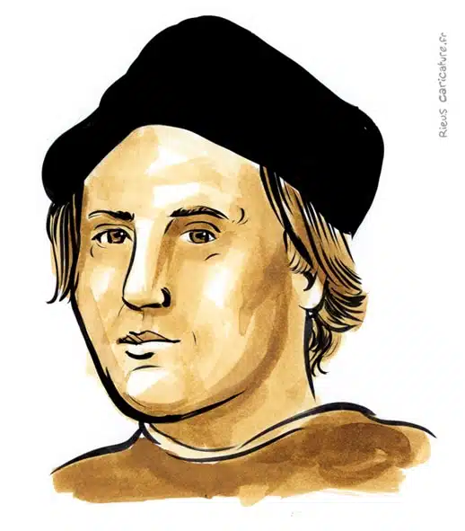 Ritratto ad acquerello seppia di Christophe Colomb — Navigateur — 1451–1506 · Sébastien Rieu