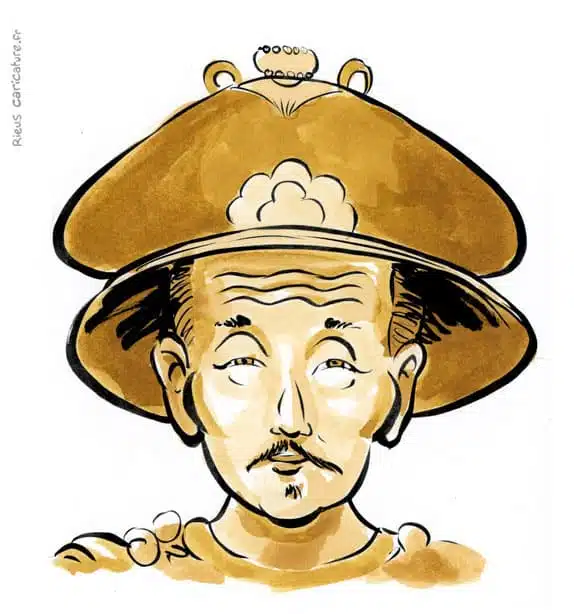 Ritratto ad acquerello seppia di Daoguang — Empereur Qing — 1782–1850 · Sébastien Rieu