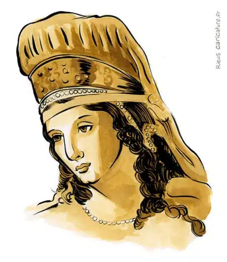 Ritratto ad acquerello seppia di Didon — Fondatrice de Carthage — ~IXe s. av. J.-C. · Sébastien Rieu