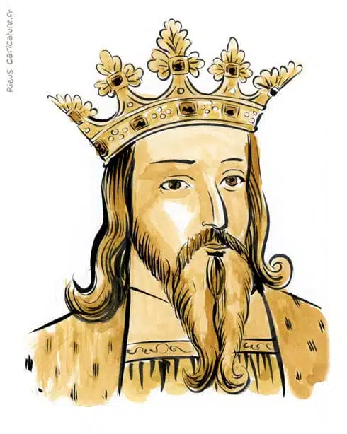 Ritratto ad acquerello seppia di Edoardo III d'Inghilterra — Roi — 1312–1377 · Sébastien Rieu