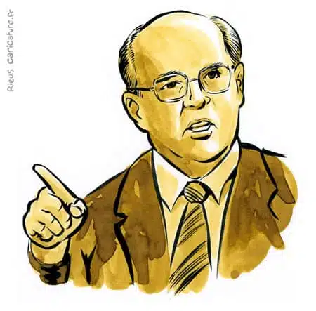 Ritratto ad acquerello seppia di Michail Gorbačëv — Président — 1931–2022 · Sébastien Rieu