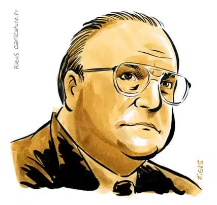 Ritratto ad acquerello seppia di Helmut Kohl — Chancelier — 1930–2017 · Sébastien Rieu