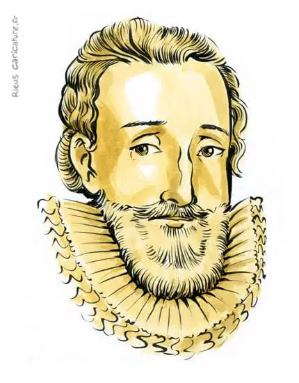 Ritratto ad acquerello seppia di Enrico IV di Francia — Roi de France — 1553–1610 · Sébastien Rieu