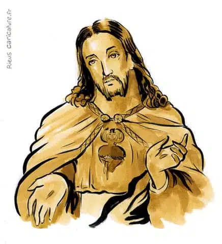 Ritratto ad acquerello seppia di Jésus de Nazareth — Figure religieuse — ~4 av.–30 ap. · Sébastien Rieu