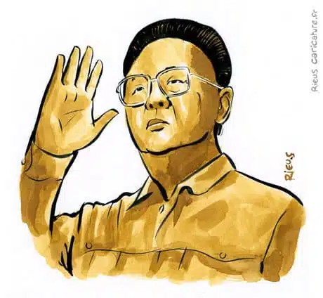 Ritratto ad acquerello seppia di Kim Il-sung — Président — 1912–1994 · Sébastien Rieu