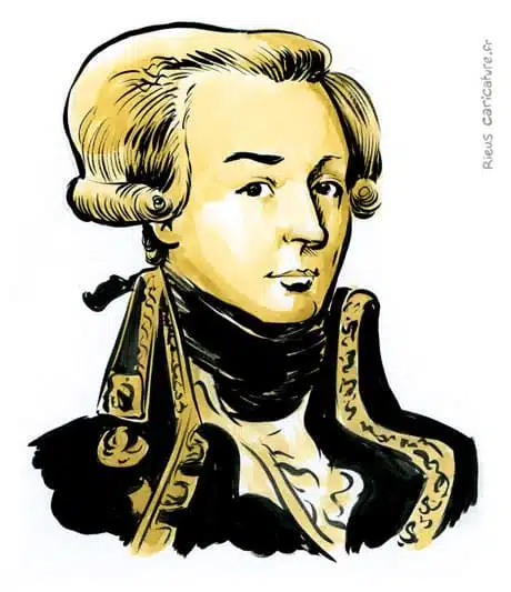 Ritratto ad acquerello seppia di Gilbert du Motier de La Fayette — Général — 1757–1834 · Sébastien Rieu