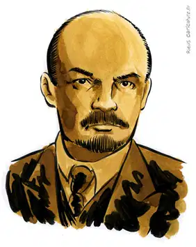 Ritratto ad acquerello seppia di Lenin — Rivoluzionario — 1870–1924 · Sébastien Rieu