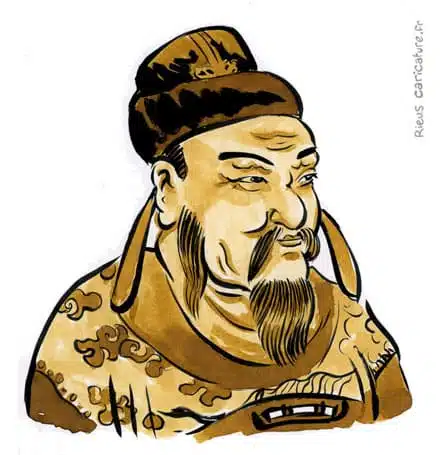 Ritratto ad acquerello seppia di Liu Bang — Fondateur des Han — 256–195 av. J.-C. · Sébastien Rieu