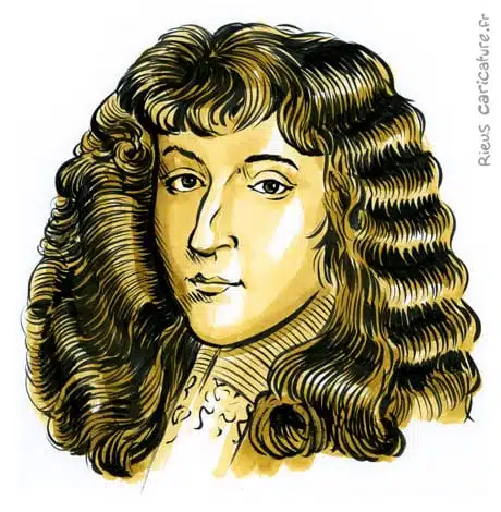 Ritratto ad acquerello seppia di Luigi XIV di Francia — Roi Soleil — 1638–1715 · Sébastien Rieu