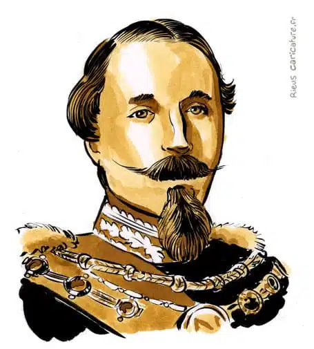 Ritratto ad acquerello seppia di Napoléon III — Imperatore dei Francesi — 1808–1873 · Sébastien Rieu