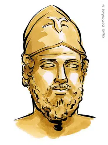 Ritratto ad acquerello seppia di Périclès — Stratège — ~495–429 av. J.-C. · Sébastien Rieu