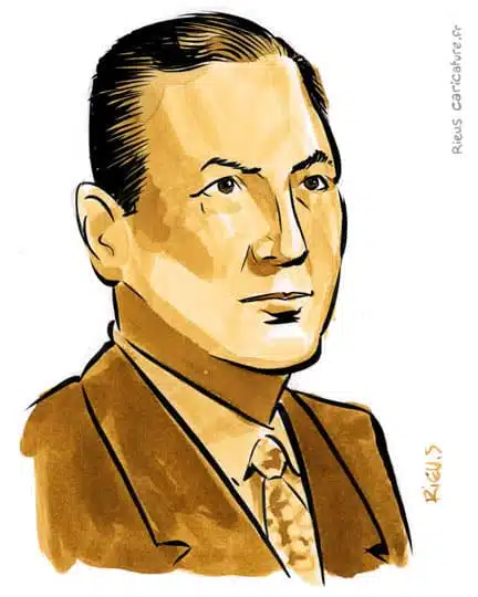 Ritratto ad acquerello seppia di Juan Perón — Président d'Argentine — 1895–1974 · Sébastien Rieu