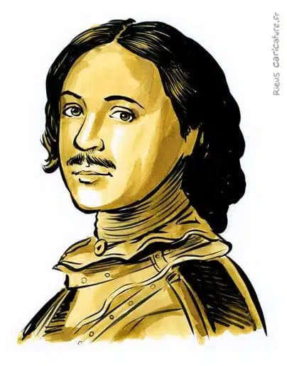 Ritratto ad acquerello seppia di Pietro il Grande (disambigua) — Tsar — 1672–1725 · Sébastien Rieu