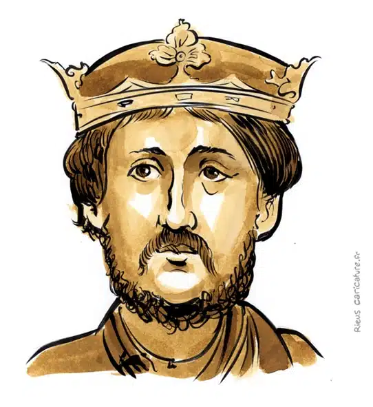 Ritratto ad acquerello seppia di Riccardo I d'Inghilterra — Roi — 1157–1199 · Sébastien Rieu