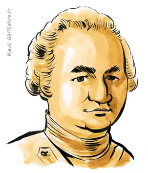 Ritratto ad acquerello seppia di Robert Clive — Fondatore dell'India britannica — 1725–1774 · Sébastien Rieu