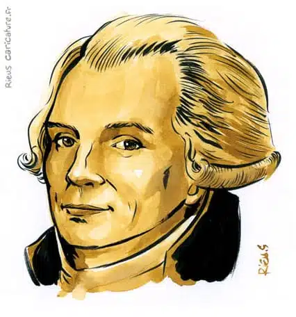 Ritratto ad acquerello seppia di Maximilien de Robespierre — Révolutionnaire — 1758–1794 · Sébastien Rieu