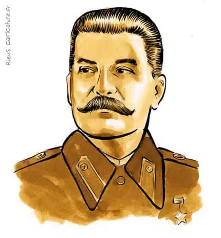 Ritratto ad acquerello seppia di Iosif Stalin — Dictateur — 1878–1953 · Sébastien Rieu