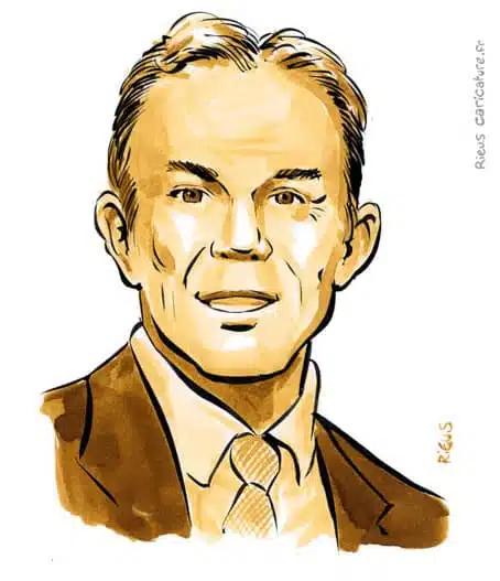 Ritratto ad acquerello seppia di Tony Blair — Premier ministre — 1953– · Sébastien Rieu