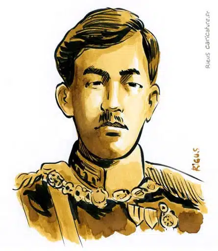 Ritratto ad acquerello seppia di Yoshihito (Taishō) — Empereur — 1879–1926 · Sébastien Rieu